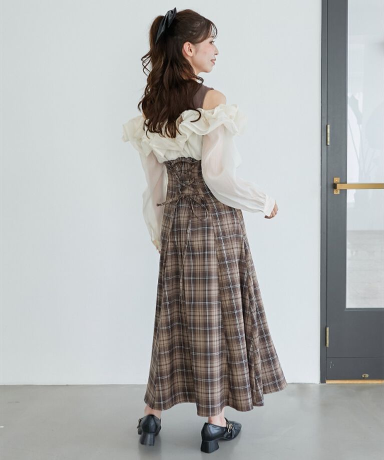  「ウエストきゅっとミルフィーユワンピ」|ワンピース|