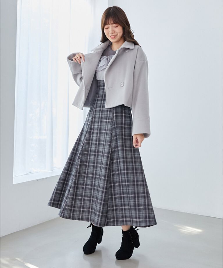  「ウエストきゅっとミルフィーユワンピ」|ワンピース|