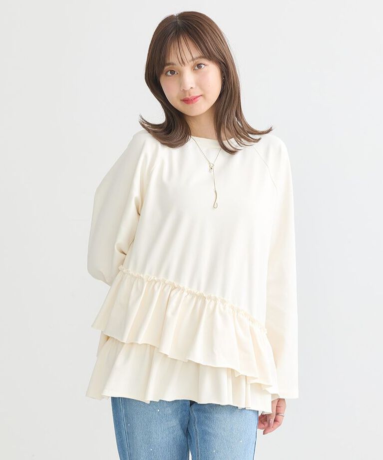 earth music&ecology「フリルヘムプルオーバー」|Tシャツ・カットソー|