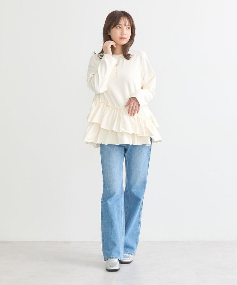 earth music&ecology「フリルヘムプルオーバー」|Tシャツ・カットソー|
