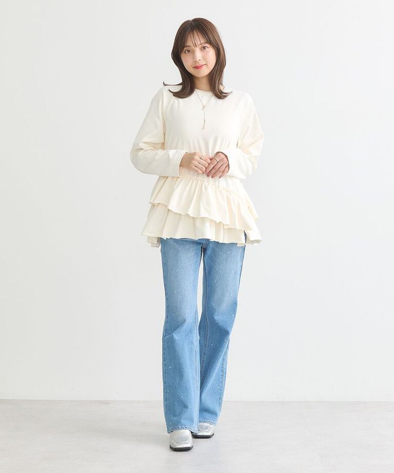 earth music&ecology「フリルヘムプルオーバー」|Tシャツ・カットソー|