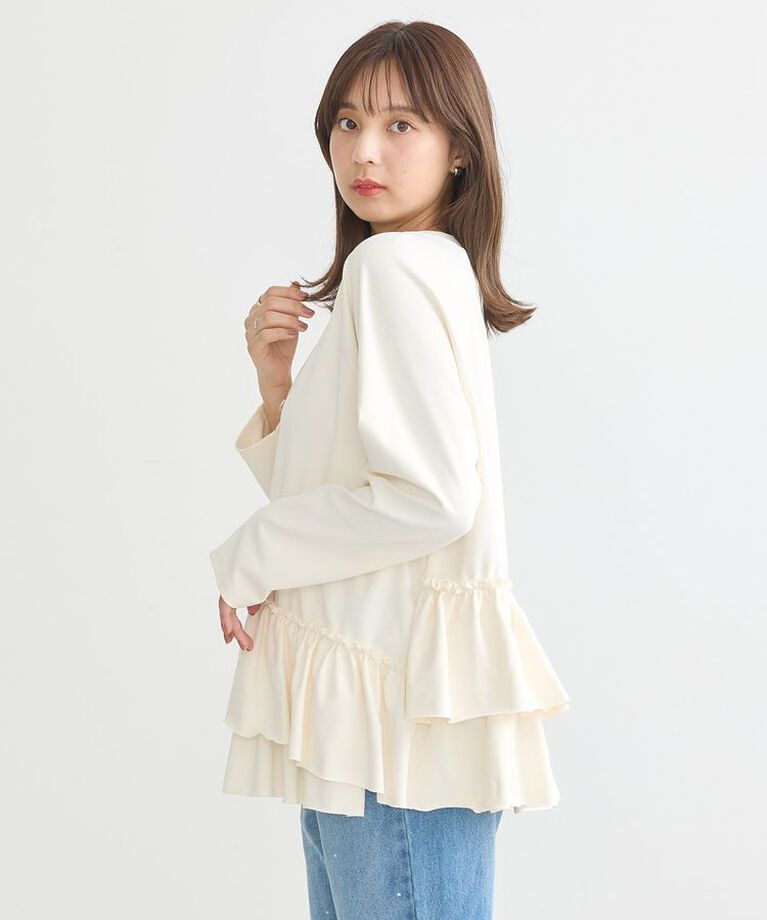 earth music&ecology「フリルヘムプルオーバー」|Tシャツ・カットソー|