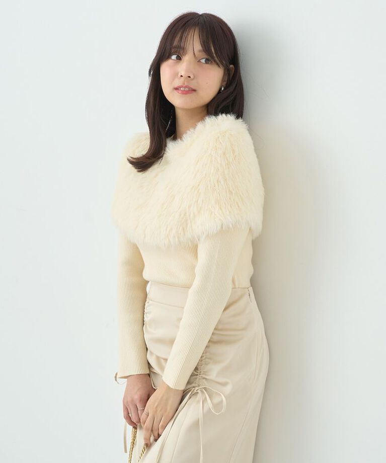 earth music&ecology「SET2点ケープ+リブニットプルオーバー」|ニット・セーター|