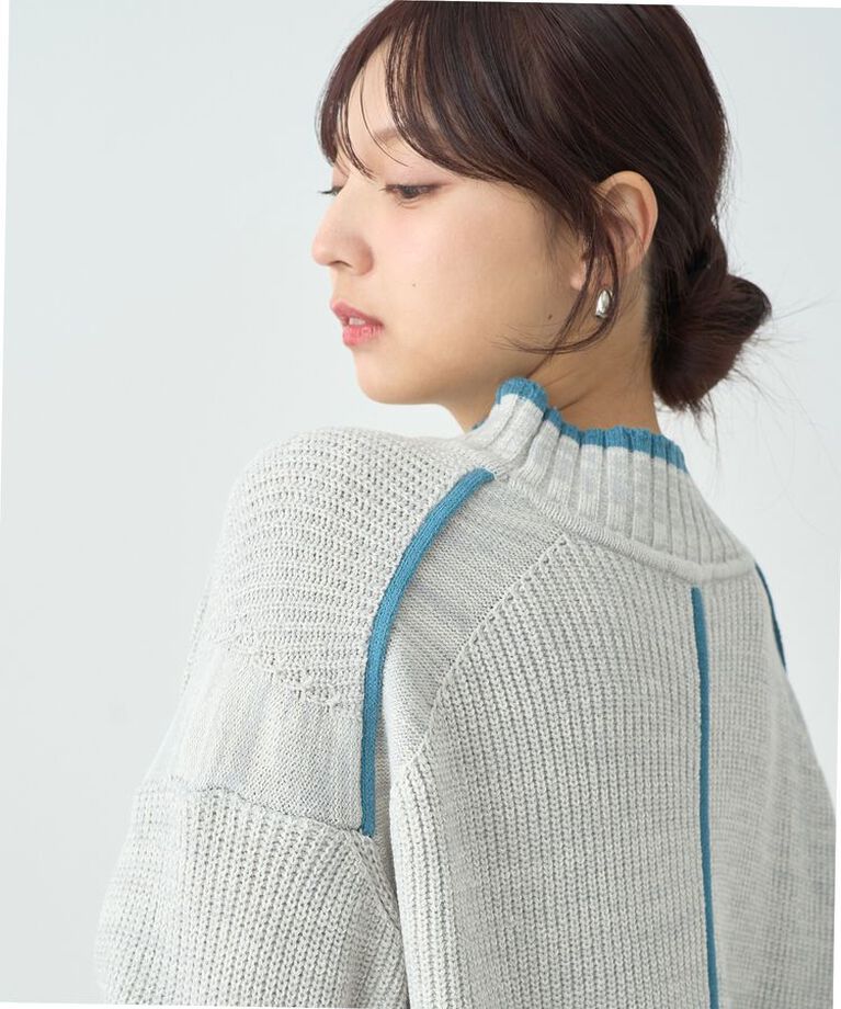 earth music&ecology「ライン入りハイネックニットチュニック」|チュニック|