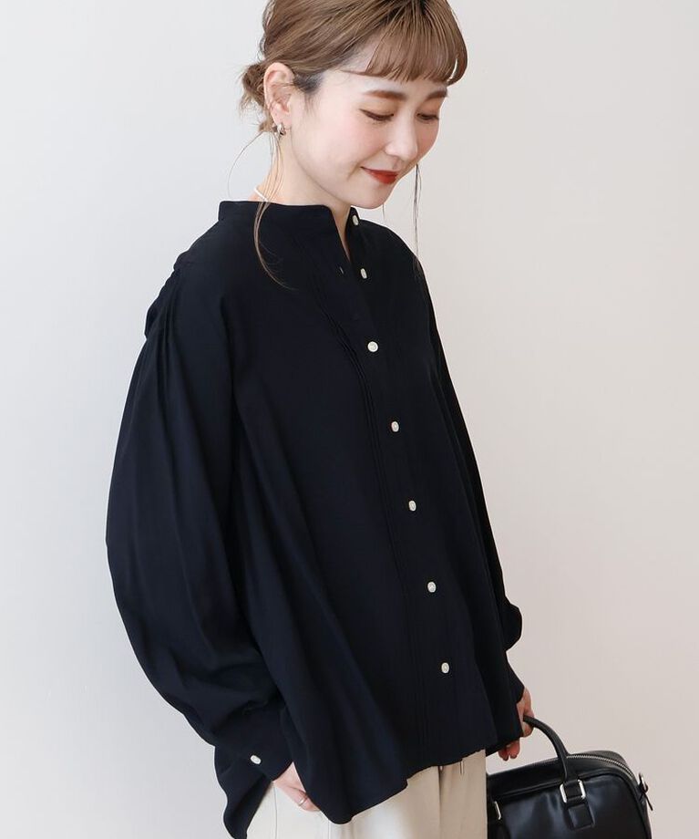 AMERICAN HOLIC「サラックールタックブラウス」|シャツ・ブラウス|Black
