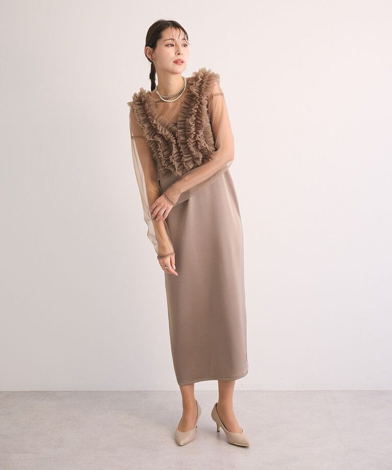 Green Parks「・Railme SET3点 チュールビスチェキャミワンピ」|ワンピース|Beige