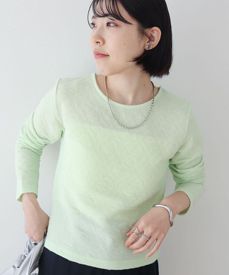 Green Parks「シアーポコポコプルオーバー」|Tシャツ・カットソー|Light Green