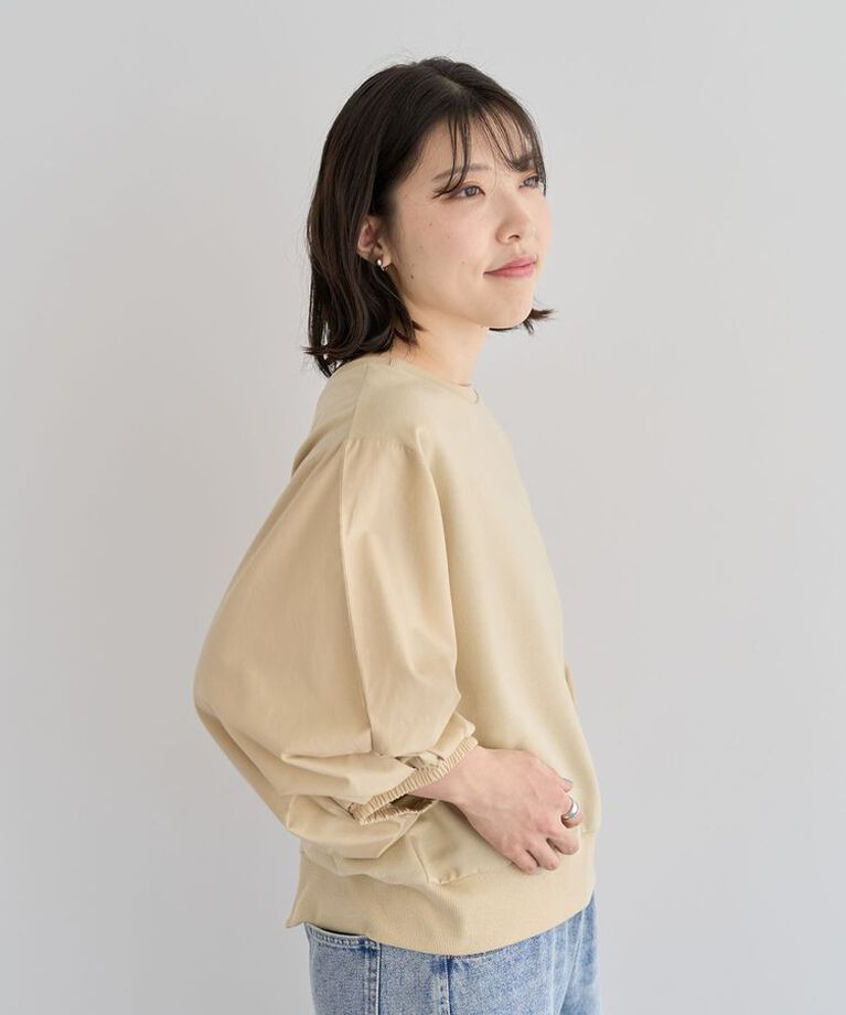 Green Parks「2WAY7分袖タック裾ZIPプルオーバー」|Tシャツ・カットソー|