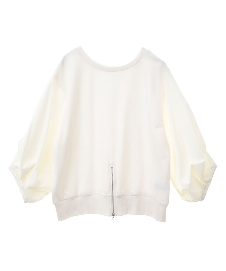 Green Parks「2WAY7分袖タック裾ZIPプルオーバー」|Tシャツ・カットソー|