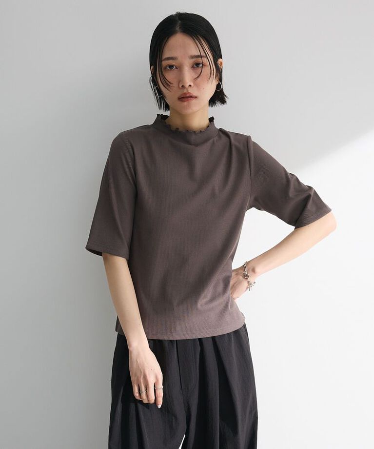 Green Parks「・Petit Fleur 5分袖メロウリブTEE」|Tシャツ・カットソー|