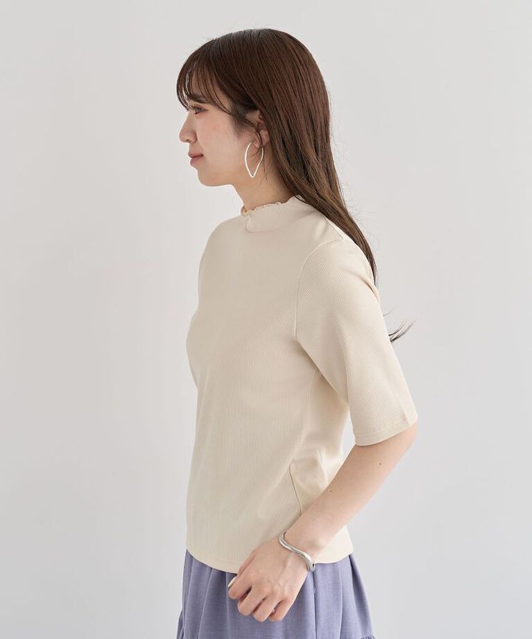 Green Parks「・Petit Fleur 5分袖メロウリブTEE」|Tシャツ・カットソー|