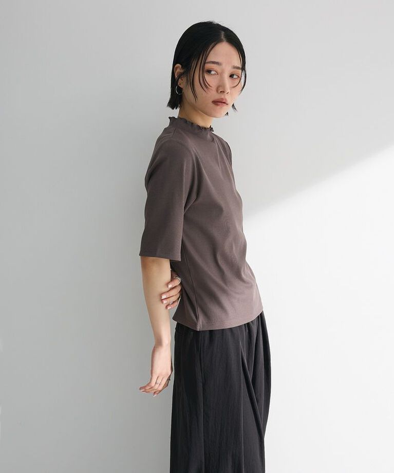 Green Parks「・Petit Fleur 5分袖メロウリブTEE」|Tシャツ・カットソー|