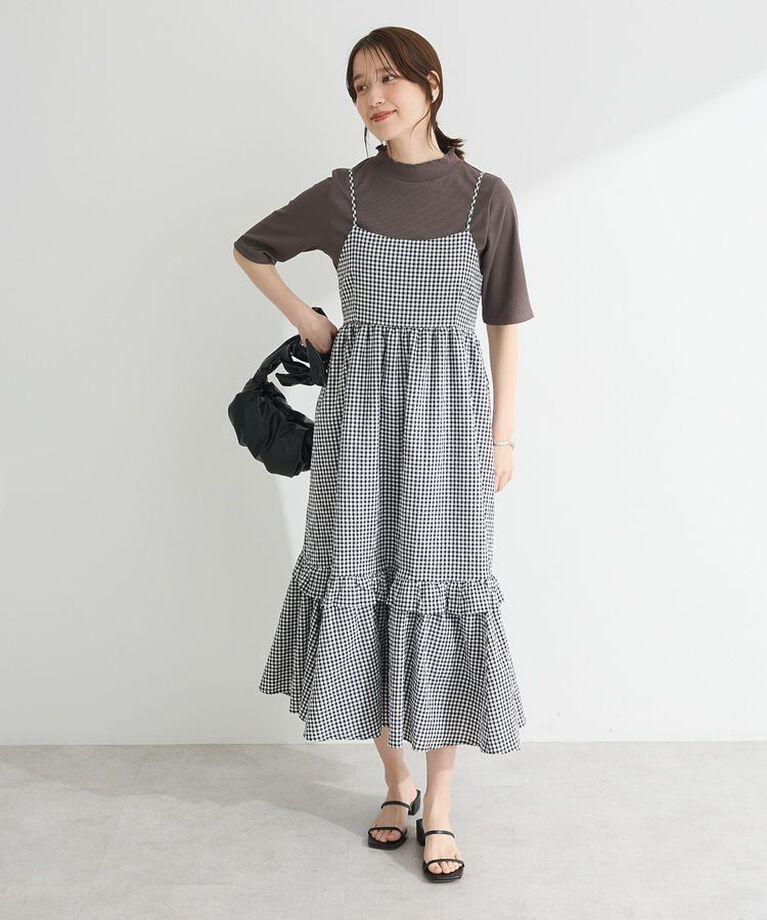 Green Parks「・Petit Fleur 5分袖メロウリブTEE」|Tシャツ・カットソー|