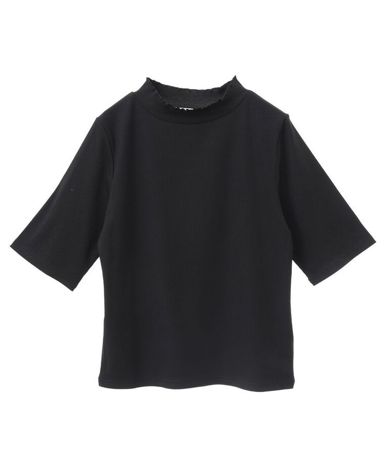 Green Parks「・Petit Fleur 5分袖メロウリブTEE」|Tシャツ・カットソー|Black