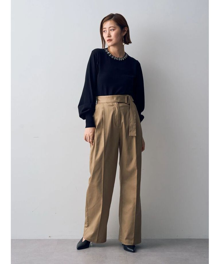 YECCA VECCA「ベルトデザインワイドパンツ」|その他|