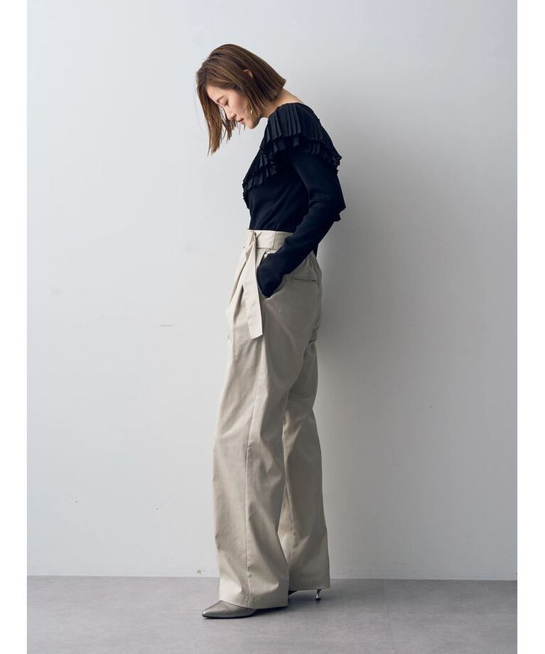 YECCA VECCA「ベルトデザインワイドパンツ」|その他|