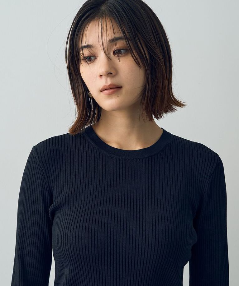 YECCA VECCA「袖口シアーリブニット」|ニット・セーター|