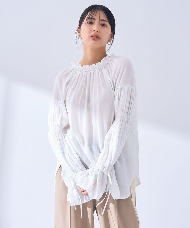 Editt by YECCA VECCA「2wayギャザーデザインブラウス」|シャツ・ブラウス|Off White