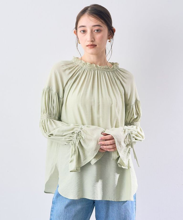 Editt by YECCA VECCA「2wayギャザーデザインブラウス」|シャツ・ブラウス|Light Green