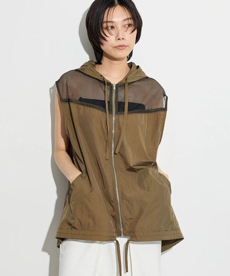 GARAGE OF GOOD CLOTHING「メッシュ切替パーカーベスト」|ベスト・ジレ|Khaki