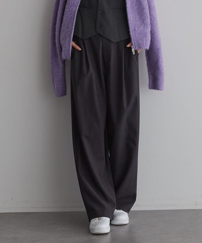 GARAGE OF GOOD CLOTHING「ウールライクワンタックワイドパンツ」|その他|Dark Gray