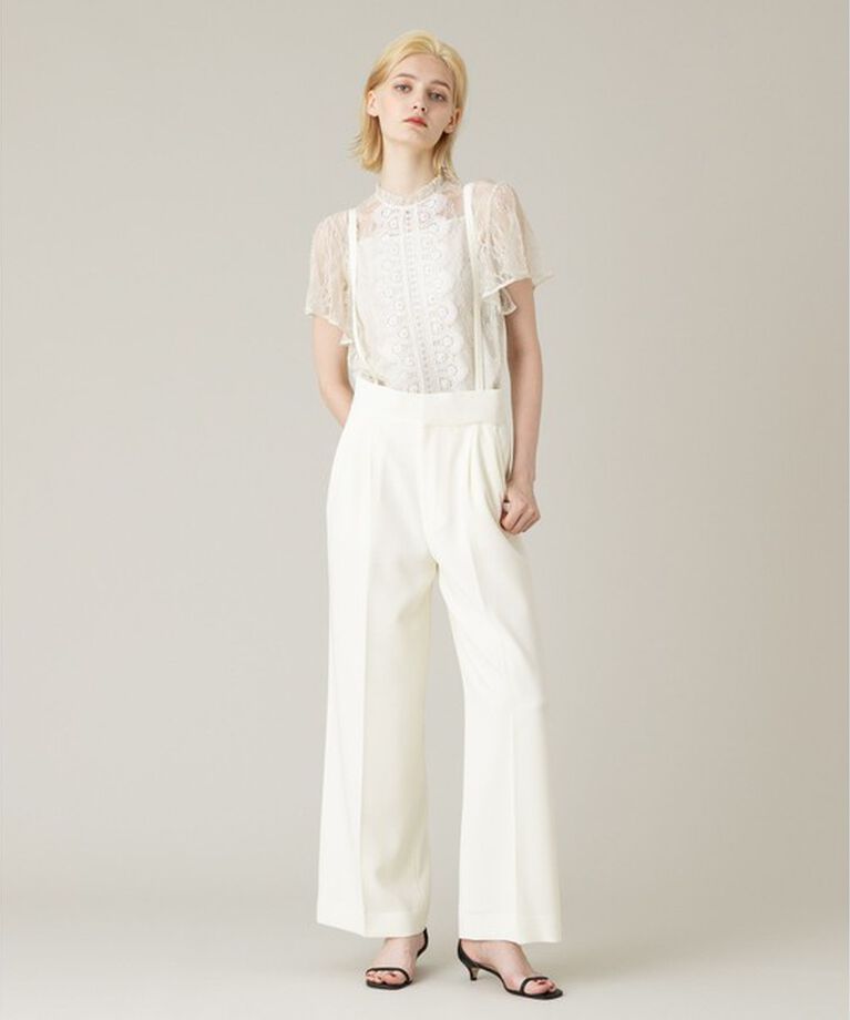 LOULOU WILLOUGHBY「【LOULOU WILLOUGHBY】レースオンレースフレア袖ブラウス」|シャツ・ブラウス|