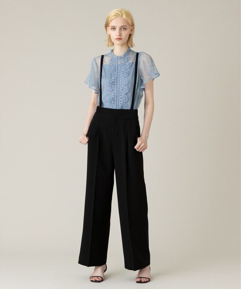 LOULOU WILLOUGHBY「【LOULOU WILLOUGHBY】レースオンレースフレア袖ブラウス」|シャツ・ブラウス|