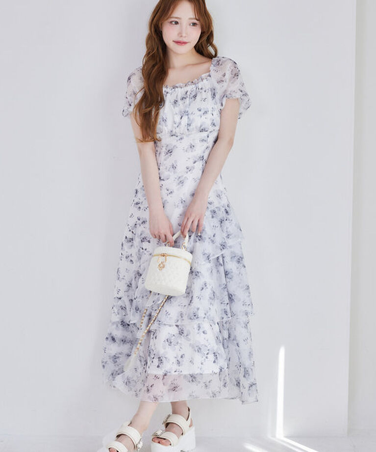  「【Black collection】イレヘムティアードロングワンピース」|ワンピース|