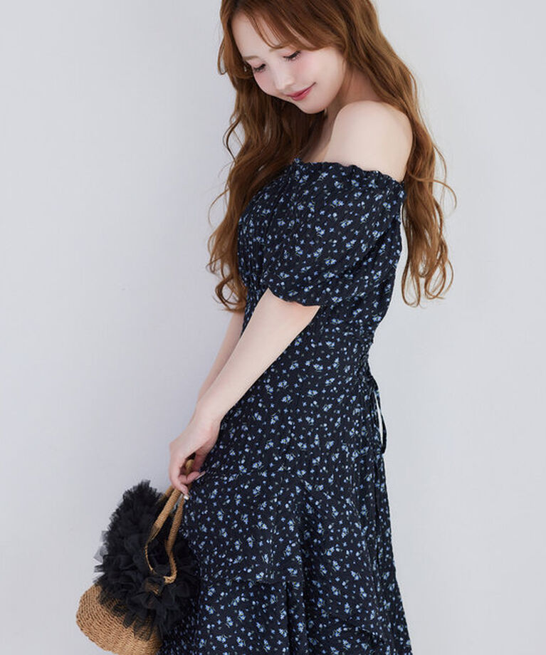  「【Black collection】イレヘムティアードロングワンピース」|ワンピース|