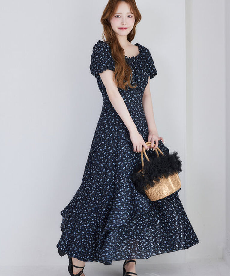  「【Black collection】イレヘムティアードロングワンピース」|ワンピース|