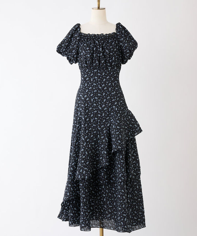  「【Black collection】イレヘムティアードロングワンピース」|ワンピース|