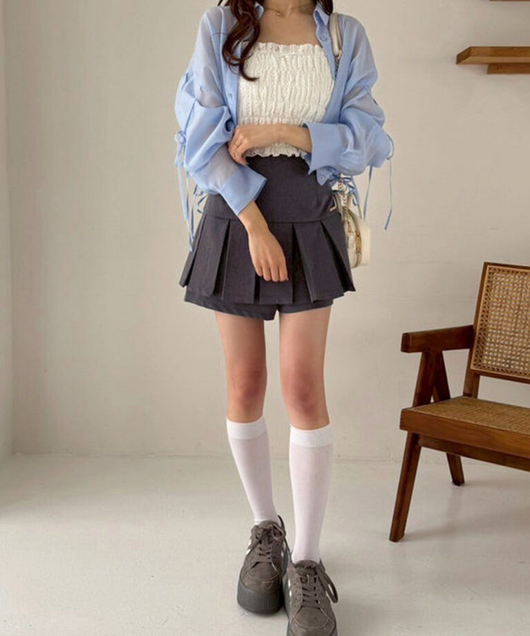  「プレート付きプリーツスカパン/S・Mサイズ展開」|その他|