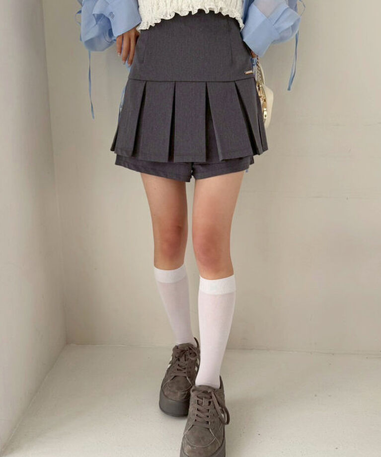  「プレート付きプリーツスカパン/S・Mサイズ展開」|その他|
