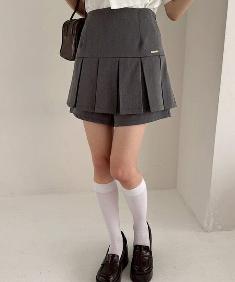  「プレート付きプリーツスカパン/S・Mサイズ展開」|その他|