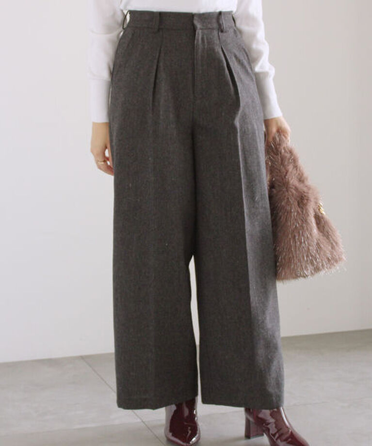 Te chichi「ツイードワイドパンツ」|その他|チャコールグレー