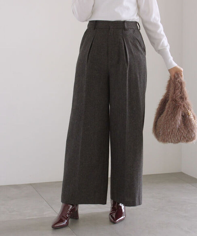Te chichi「ツイードワイドパンツ」|その他|