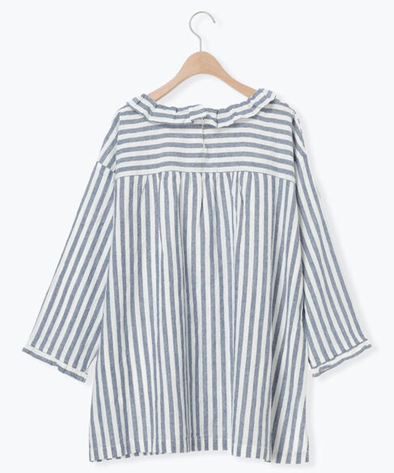 Samansa Mos2「【Cross×Linen】フリルカラーブラウス」|シャツ・ブラウス|