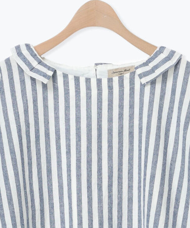 Samansa Mos2「【Cross×Linen】フリルカラーブラウス」|シャツ・ブラウス|
