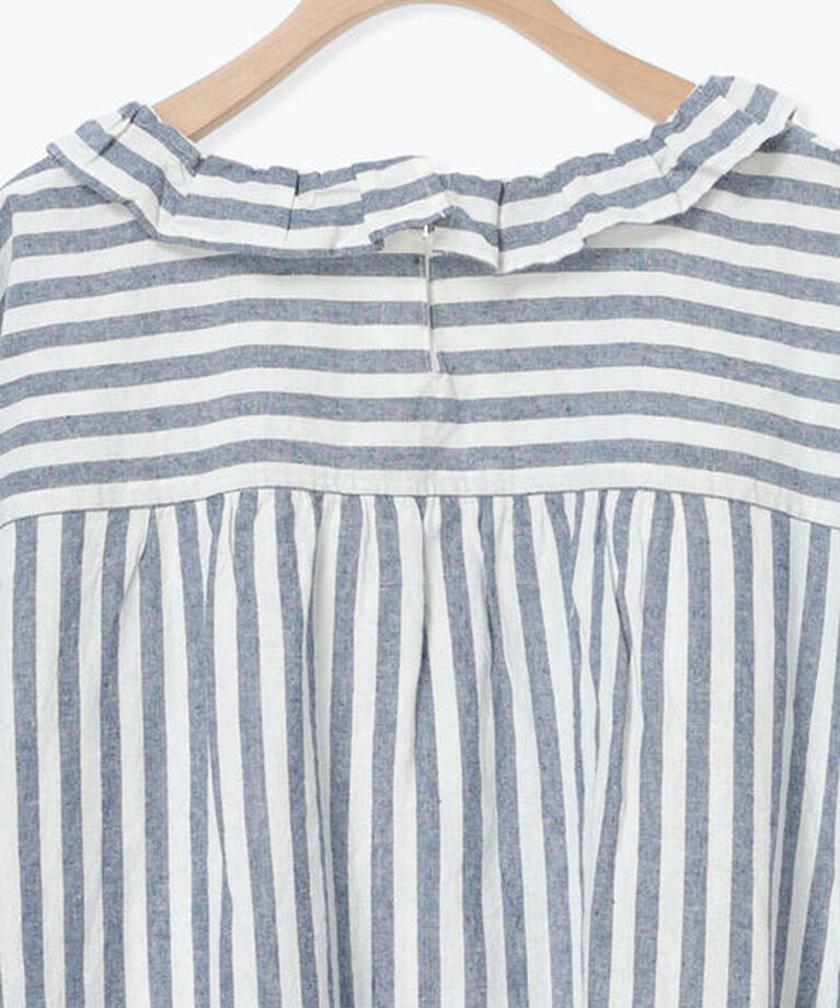 Samansa Mos2「【Cross×Linen】フリルカラーブラウス」|シャツ・ブラウス|