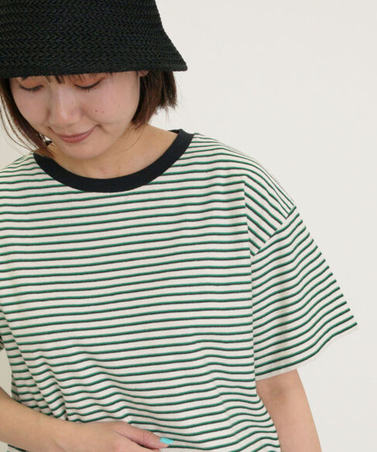 Samansa Mos2「カス残しマルチボーダーTシャツ」|Tシャツ・カットソー|