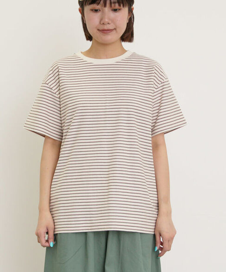 Samansa Mos2「カス残しマルチボーダーTシャツ」|Tシャツ・カットソー|