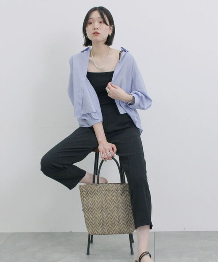 Samansa Mos2 blue「ダブルストラップカップ付キャミソール」|Tシャツ・カットソー|
