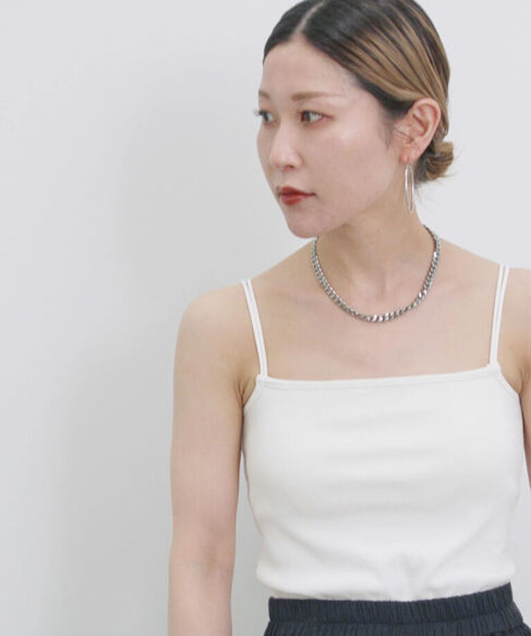 Samansa Mos2 blue「ダブルストラップカップ付キャミソール」|Tシャツ・カットソー|