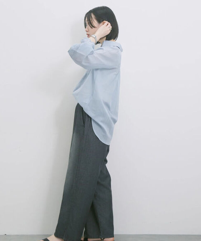 Samansa Mos2 blue「◎レースシアーブラウス」|シャツ・ブラウス|