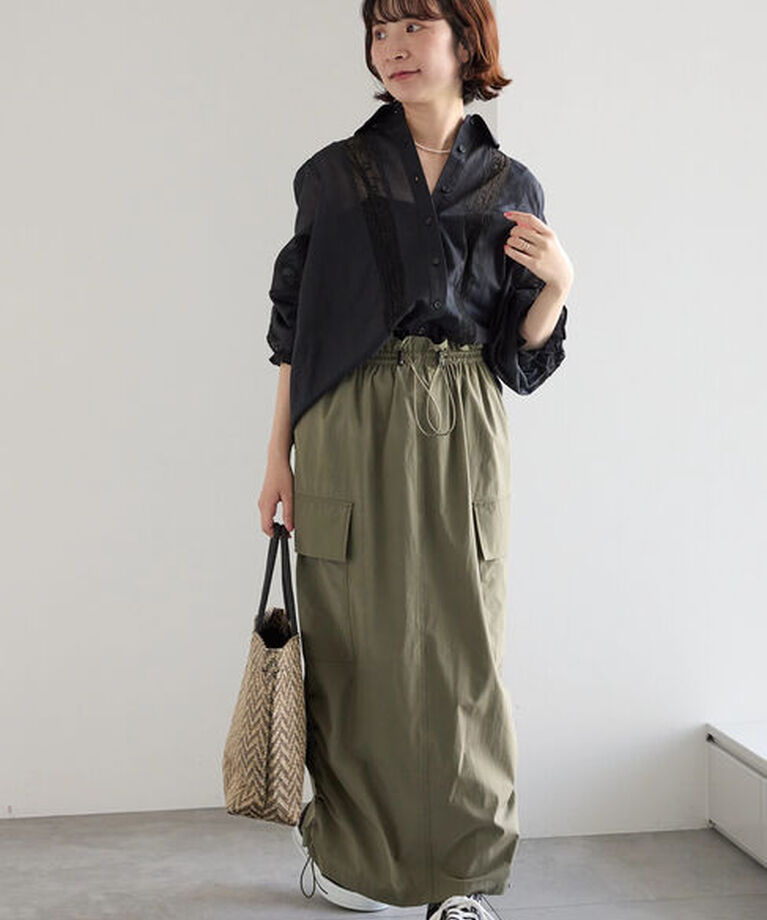 Samansa Mos2 blue「◎レースシアーブラウス」|シャツ・ブラウス|