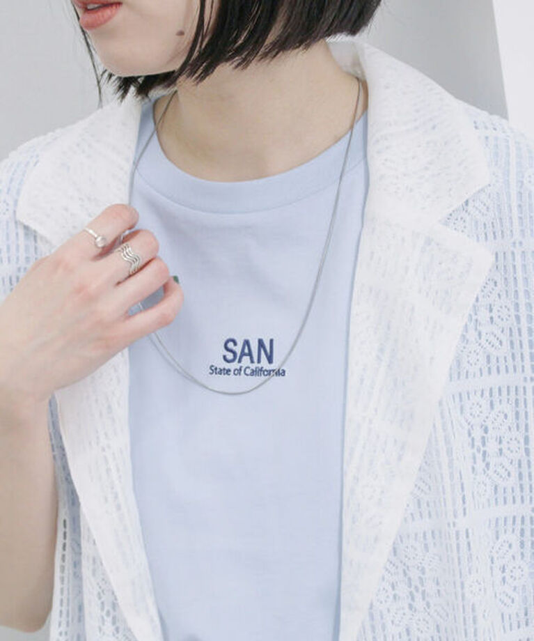 Samansa Mos2 blue「レースシャツジャケット」|シャツ・ブラウス|