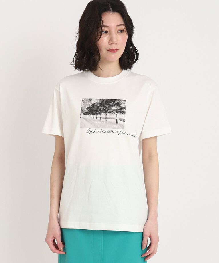COUP DE CHANCE「【WORLD for the World】フォト&メッセージプリントTシャツ」|Tシャツ・カットソー|