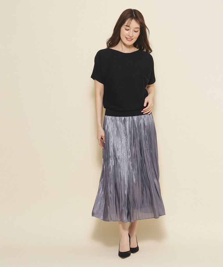 COUP DE CHANCE「【洗える】幅広いシーンで活躍！ニットトップスとプリーツスカートセットアップ」|スーツ|ﾌﾞﾗｯｸ(419)