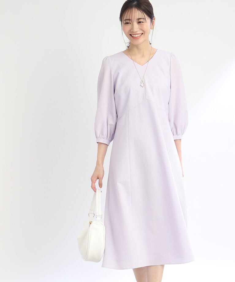 Reflect「【SALE/接触冷感／洗える】Vネックサッカーワンピース」|ワンピース|ﾗﾍﾞﾝﾀﾞｰ(080)