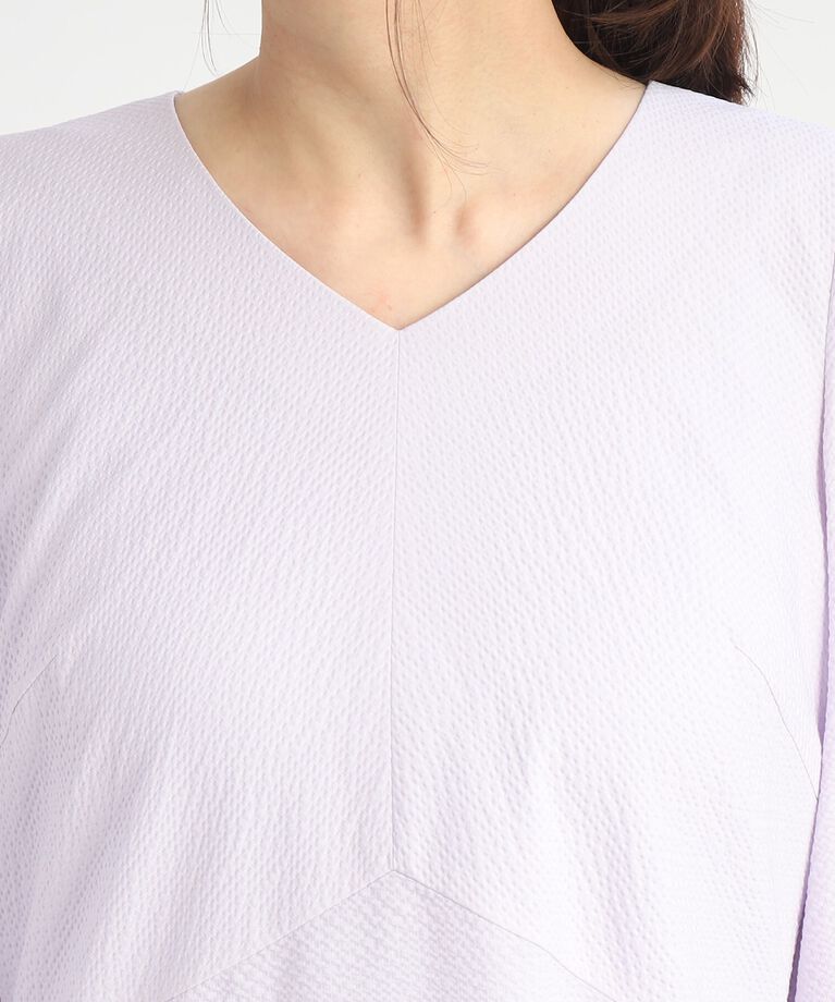 Reflect「【SALE/接触冷感／洗える】Vネックサッカーワンピース」|ワンピース|